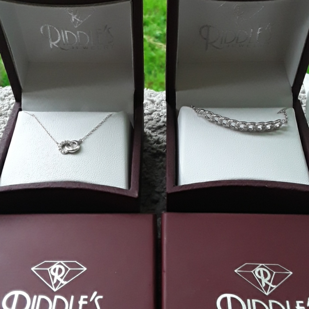 Diamond necklace and matching bracelet